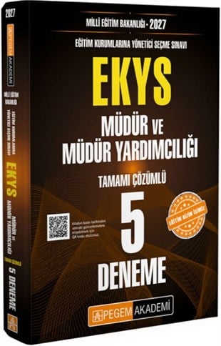 Pegem Yayınları 2027 EKYS MEB Müdür ve Müdür Yardımcılığı 5 Deneme