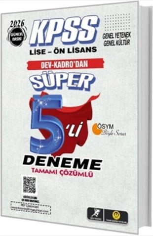Tasarı Yayınları 2026 KPSS Lise Önlisans Süper 5 li Deneme