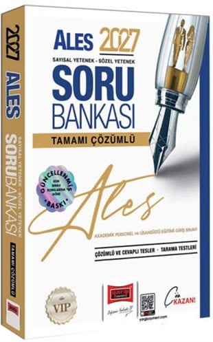 Yargı Yayınları 2027 ALES VİP Sayısal-Sözel Yetenek Tamamı Çözümlü Soru Bankası