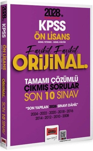 Yargı Yayınları 2028 KPSS Ön Lisans GK GY Fasikül Fasikül Orijinal Tamamı Çözümlü Çıkmış Son 10 Sınav