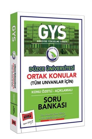 Yargı Yayınları GYS Düzce Üniversitesi Ortak Konular Konu Özetli Açıklamalı Soru Bankası