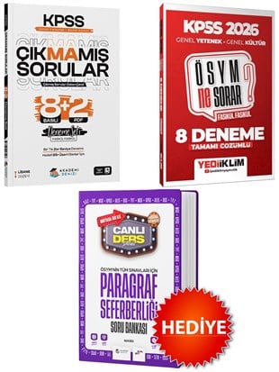 Akademi Denizi KPSS GYGK Çıkmamış Sorular 8+2 Deneme Seti+Yediiklim ÖSYM NE SORAR GY-GK 8 Deneme+Paragraf Seferberliği Hediye