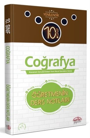 Editör Yayınları 10. Sınıf Coğrafya Öğretmenin Ders Notları