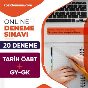 Kpssdeneme.com Tarih ÖABT + Genel Yetenek-Genel Kültür Türkiye Geneli Çözümlü Online 20 Deneme Sınavı