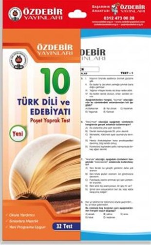 Özdebir Yayınları 10. Sınıf Türk Dili ve Edebiyatı Yaprak Test