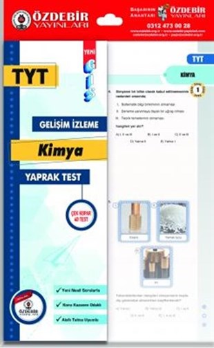 Özdebir Yayınları TYT Kimya GİS Yaprak Test