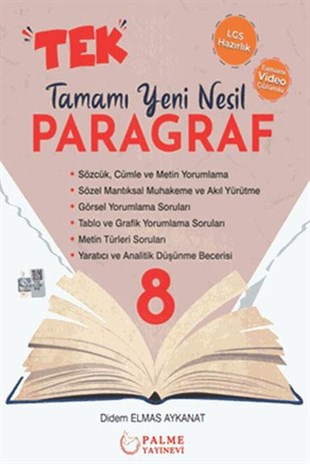 Palme Yayınları 8. Sınıf LGS Tek Paragraf Tamamı Yeni Nesil Soru Kitabı