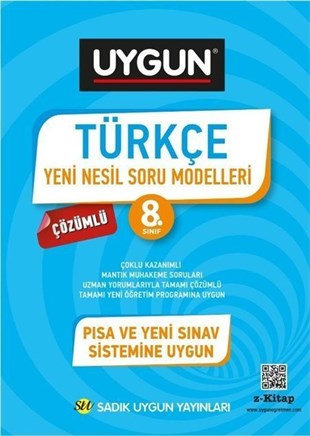 Sadık Uygun Yayınları 8. Sınıf Türkçe Yeni Nesil Soru Modelleri
