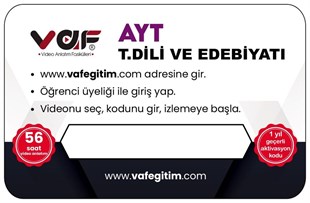 Vaf Yayınları AYT Türk Dili ve Edebiyatı Aktivasyon Kartı
