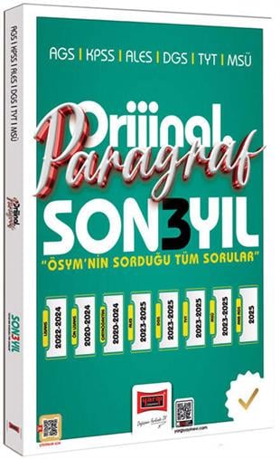 Yargı 2026 KPSS AGS ALES DGS TYT MSÜ Orijinal Paragraf Son 3 Yıl Çıkmış Sorular