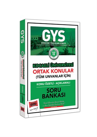 Yargı Yayınları GYS Kocaeli Üniversitesi Ortak Konular Konu Özetli - Açıklamalı Soru Bankası