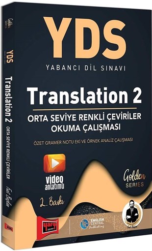 Yargı Yayınları YDS Translation 2 Orta Seviye Renkli Çeviriler Okuma Çalışması