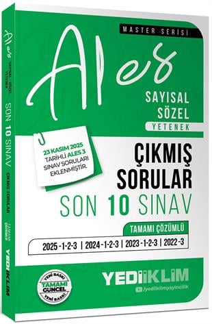 Yediiklim 2026 ALES Sayısal Sözel Yetenek Tamamı Çözümlü Son 10 Sınav Çıkmış Sorular