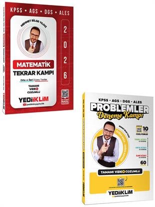 Yediiklim 2026 KPSS-AGS-DGS-ALES Matematik Tekrar Kampı ve Problemler Deneme Kampı Tamamı Video Çözümlü 2 Kitap