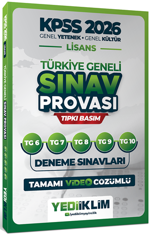 Yediiklim 2026 KPSS Lisans GY-GK Türkiye Geneli Sınav Provası Tıpkı Basım 6-7-8-9-10 Deneme Sınavları Tamamı Video Çözümlü