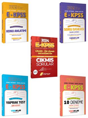 Yediiklim 2026 Tüm Adaylar İçin EKPSS GY-GK Konu Soru Deneme Yaprak Test Çıkmış Sorular 5 li Set