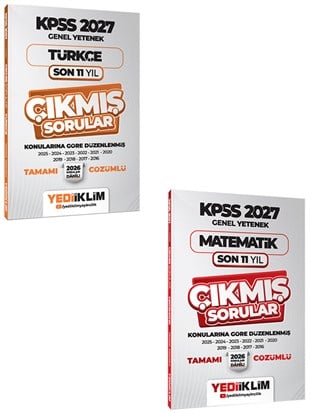 Yediiklim 2027 KPSS Genel Yetenek Lisans Konularına Göre Tamamı Çözümlü Son 11 Yıl Çıkmış Sorular Seti 2 Kitap