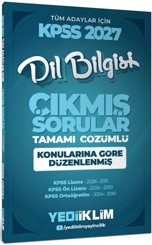 Yediiklim 2027 KPSS Tüm Adaylar İçin Dil Bilgisi Tamamı Çözümlü Çıkmış Sorular Konularına Göre Düzenlenmiş