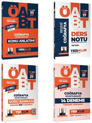 Yediiklim 2027 MEB AGS ÖABT Coğrafya Öğretmenliği Ders Notu+Konu+Soru+Deneme Seti