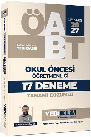 Yediiklim 2027 MEB AGS ÖABT Okul Öncesi Öğretmenliği Tamamı Çözümlü 17 Deneme Hasan Sanlı