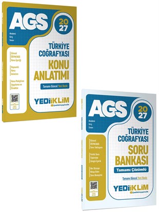 Yediiklim 2027 MEB AGS Türkiye Coğrafyası Konu ve Soru Bankası Seti