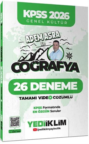 Yediiklim KPSS 2026 Genel Kültür Adem Asra ile Coğrafya Tamamı Video Çözümlü 26 Deneme