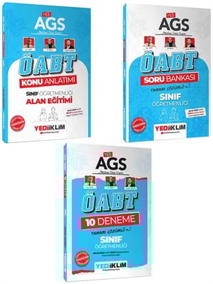 Yediiklim MEB AGS ÖABT Sınıf Öğretmenliği Konu+Soru+Deneme Seti 3 Kitap 