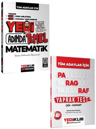 Yediiklim Ortaokul-Lİse-TYT-AYT Yedi Adımda Temel Matematik Video Konu Anlatımlı Video Çözümlü Soru Bankası ve  Paragraf Çek Kopart Yaprak Test 