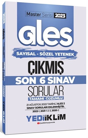 Yediiklim Yayınları 2023 Master Serisi Ales Sayısal - Sözel Yetenek Son 6 Sınav Tamamı Çözümlü Çıkmış Sorular