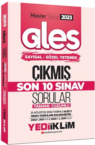 Yediiklim Yayınları 2023 Master Serisi Ales Sayısal - Sözel Yetenek Son 10 Sınav Tamamı Çözümlü Çıkmış Sorular