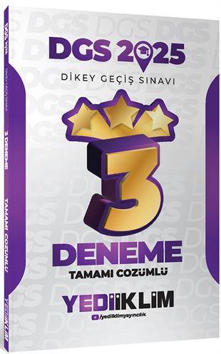 Yediiklim Yayınları 2025 DGS Tamamı Çözümlü 3 Yıldız Deneme