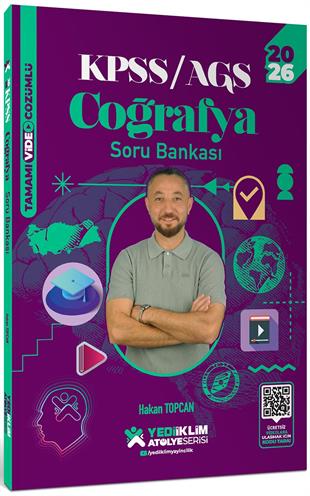 Yediiklim Yayınları 2026 KPSS AGS Atölye Serisi Genel Kültür Coğrafya Tamamı Video Çözümlü Soru Bankası