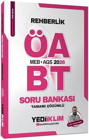 Yediiklim Yayınları 2026 MEB AGS ÖABT Rehberlik Tamamı Çözümlü Soru Bankası