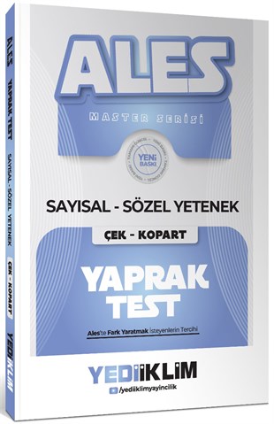 Yediiklim Yayınları 2027 ALES Master Seris Sayısal Sözel Yetenek Çek Kopart Yaprak Test