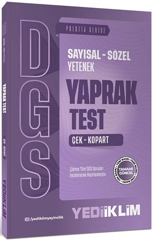 Yediiklim Yayınları 2027 DGS Sayısal Sözel Yetenek Çek Kopart Yaprak Test