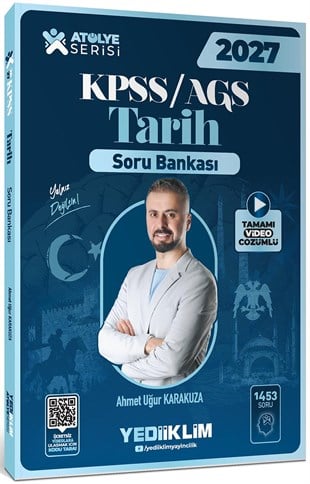 Yediiklim Yayınları 2027 KPSS AGS Atölye Serisi Genel Kültür Tarih Tamamı Video Çözümlü Soru Bankası