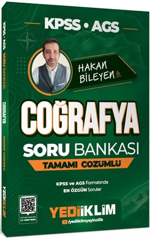 Yediiklim Yayınları 2027 KPSS AGS Coğrafya Tamamı Çözümlü Soru Bankası Hakan Bileyen