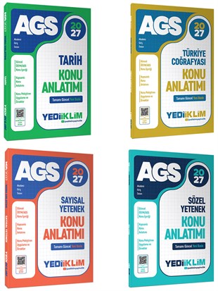Yediiklim Yayınları 2027 MEB AGS Konu Anlatımı Seti 4 Kitap