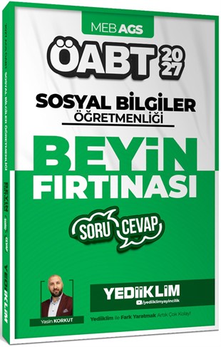 Yediiklim Yayınları 2027 MEB AGS ÖABT Sosyal Bilgiler Öğretmenliği Beyin Fırtınası Soru Cevap 