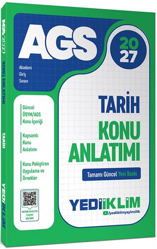 Yediiklim Yayınları 2027 MEB AGS Tarih Konu Anlatımı
