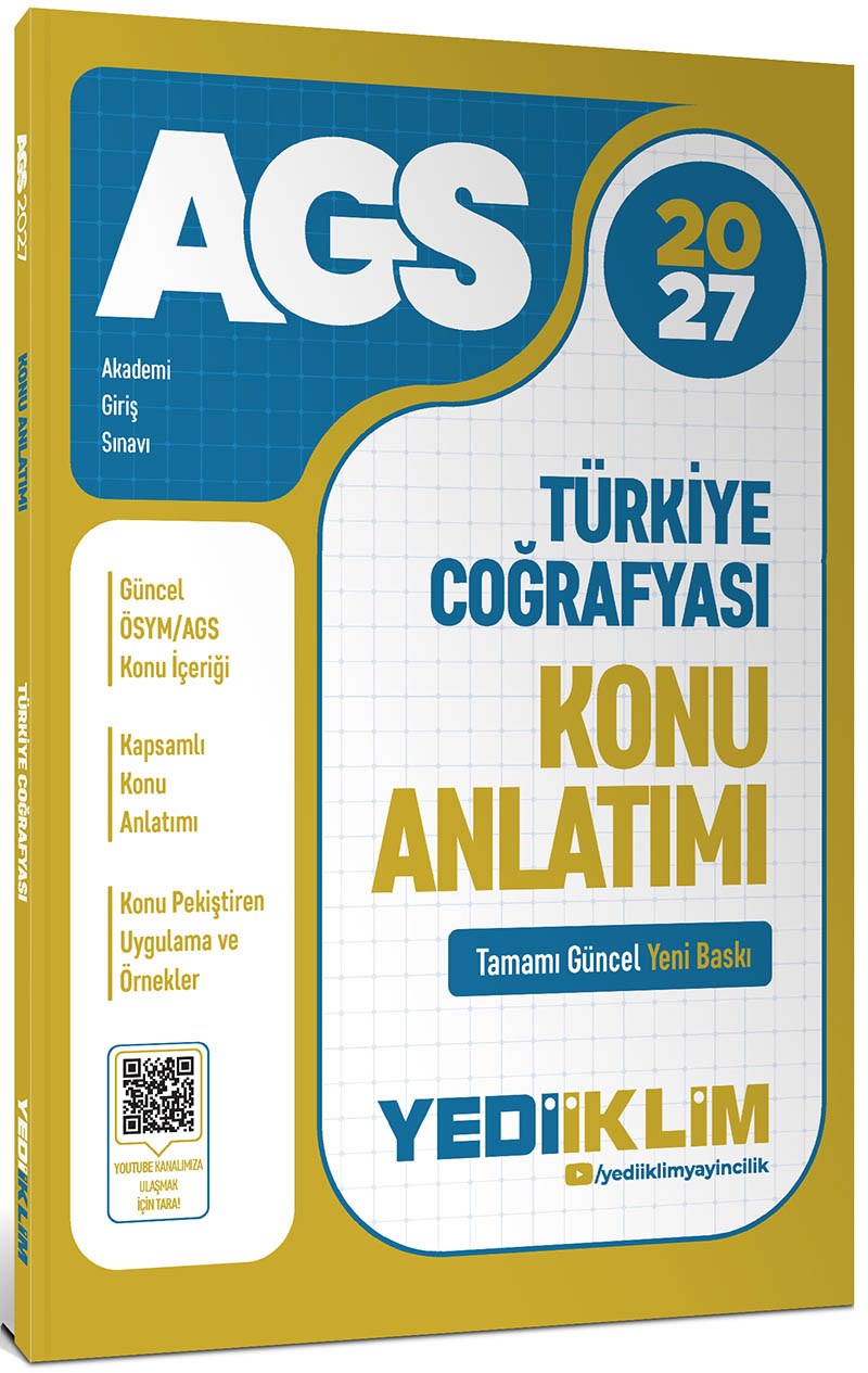  Yediiklim Yayınları 2027 MEB AGS Türkiye Coğrafyası Konu Anlatımı