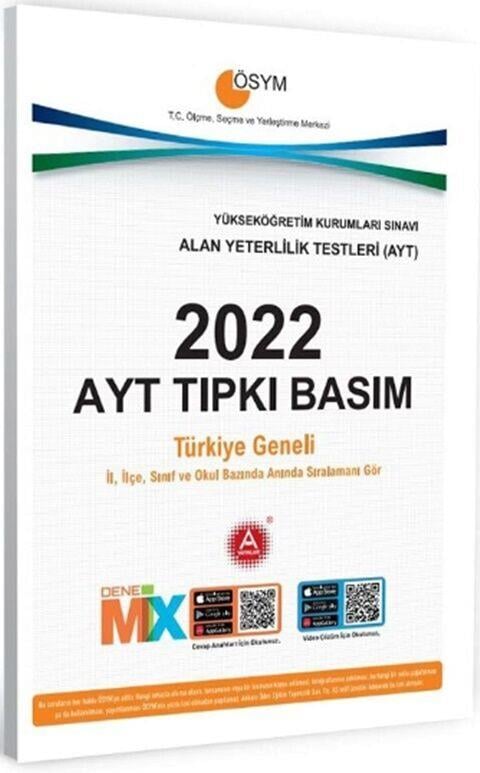 A Yayınları 2022 AYT Tıpkı Basım Çıkmış Sorular