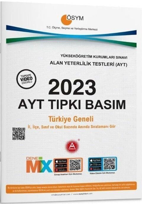 A Yayınları 2023 AYT Tıpkı Basım Çıkmış Sorular