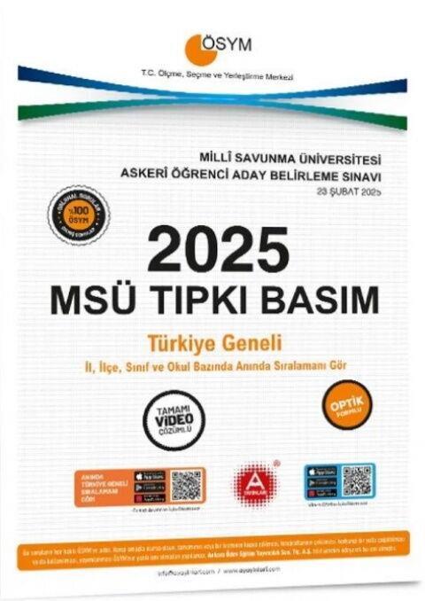 A Yayınları 2025 MSÜ Tıpkı Basım Çıkmış Sorular