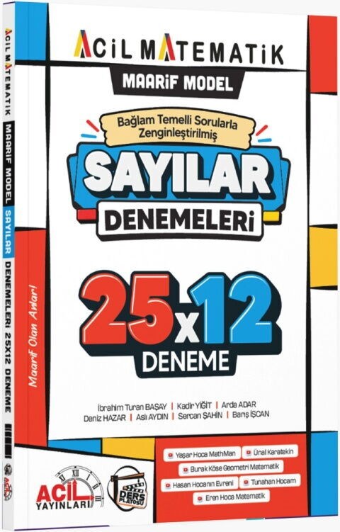 Acil Yayınları Sayılar Acil Matematik Maarif 25 x 12 Deneme