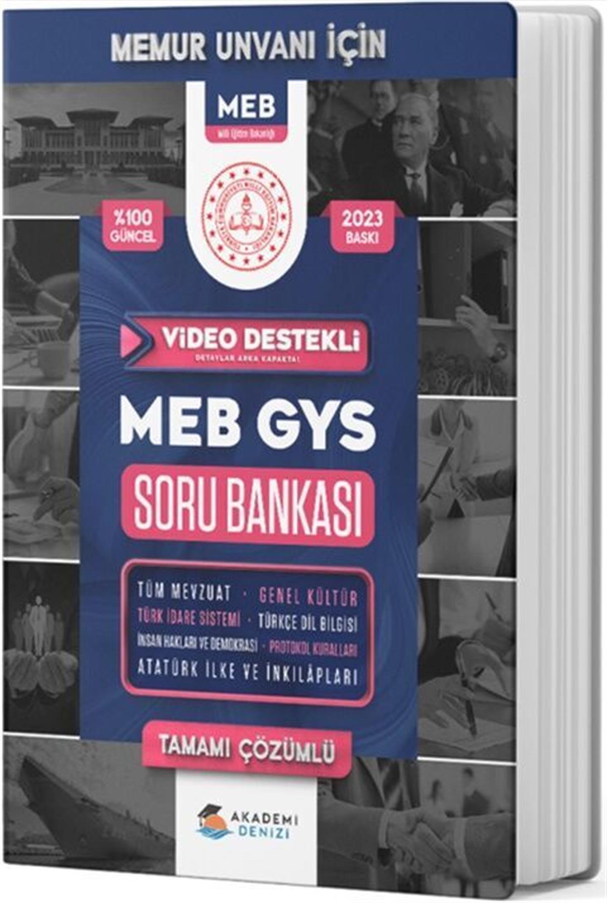 Akademi Denizi 2023 MEB Memur Ünvanı İçin GYS Soru Bankası