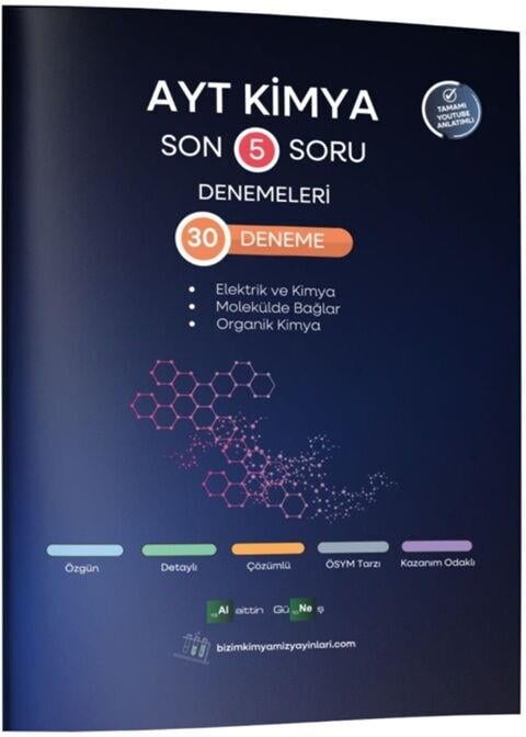 Alaittin Güneş AYT Kimya Son 5 Soru Denemeleri 30 Deneme
