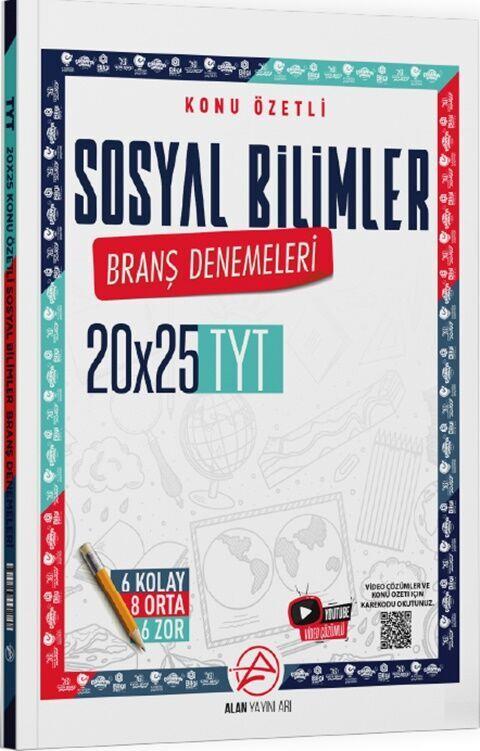 Alan Yayınları TYT Sosyal Bilimler Konu Özetli 20 x 25 Branş Denemeleri