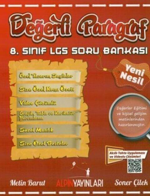 Alpin Yayınları 8. Sınıf LGS Değerli Paragraf Soru Bankası