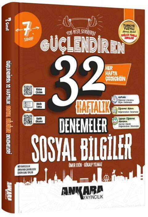 Ankara Yayıncılık 7. Sınıf Sosyal Bilgiler 32 Haftalık Güçlendiren Denemeleri